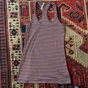 Lululemon Maroon White Stripe Racer Tank 6